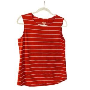 Pendleton Red and white horizontal Striped Sleeveless Top medium